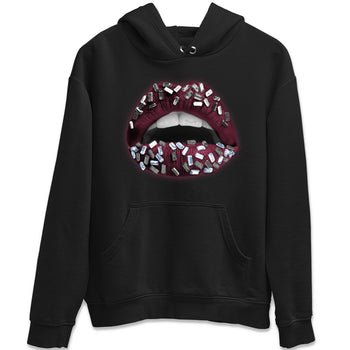 Air Jordan 5 Burgundy Sneaker Match Tees Lips Jewel Sneaker Tees AJ5 Burgundy Sneaker Release Tees Unisex Shirts Black 2