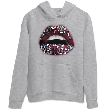 Air Jordan 5 Burgundy Sneaker Match Tees Lips Jewel Sneaker Tees AJ5 Burgundy Sneaker Release Tees Unisex Shirts Heather Grey 2