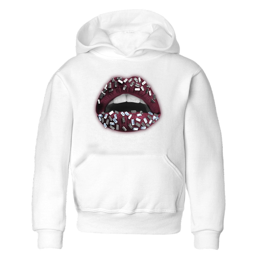 Air Jordan 5 Burgundy Sneaker Match Tees Lips Jewel Sneaker Tees AJ5 Burgundy Sneaker Release Tees Kids Shirts White 2