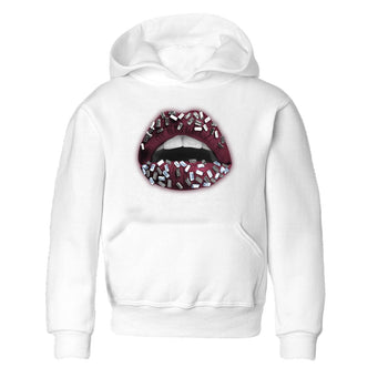 Air Jordan 5 Burgundy Sneaker Match Tees Lips Jewel Sneaker Tees AJ5 Burgundy Sneaker Release Tees Kids Shirts White 2