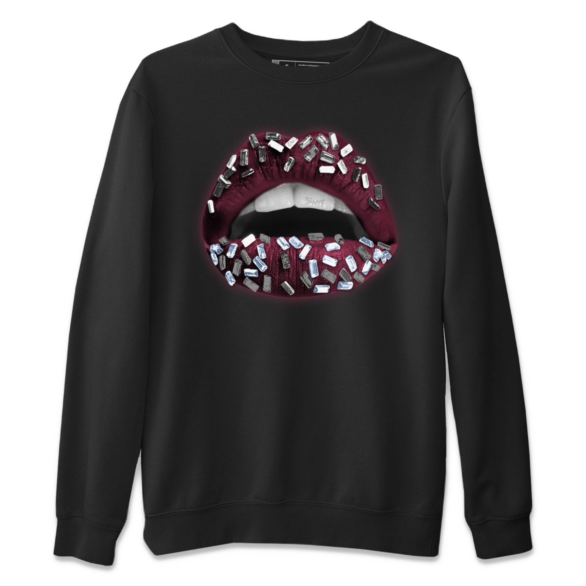 Air Jordan 5 Burgundy Sneaker Match Tees Lips Jewel Sneaker Tees AJ5 Burgundy Sneaker Release Tees Unisex Shirts Black 2