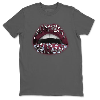 Air Jordan 5 Burgundy Sneaker Match Tees Lips Jewel Sneaker Tees AJ5 Burgundy Sneaker Release Tees Unisex Shirts Cool Grey 2