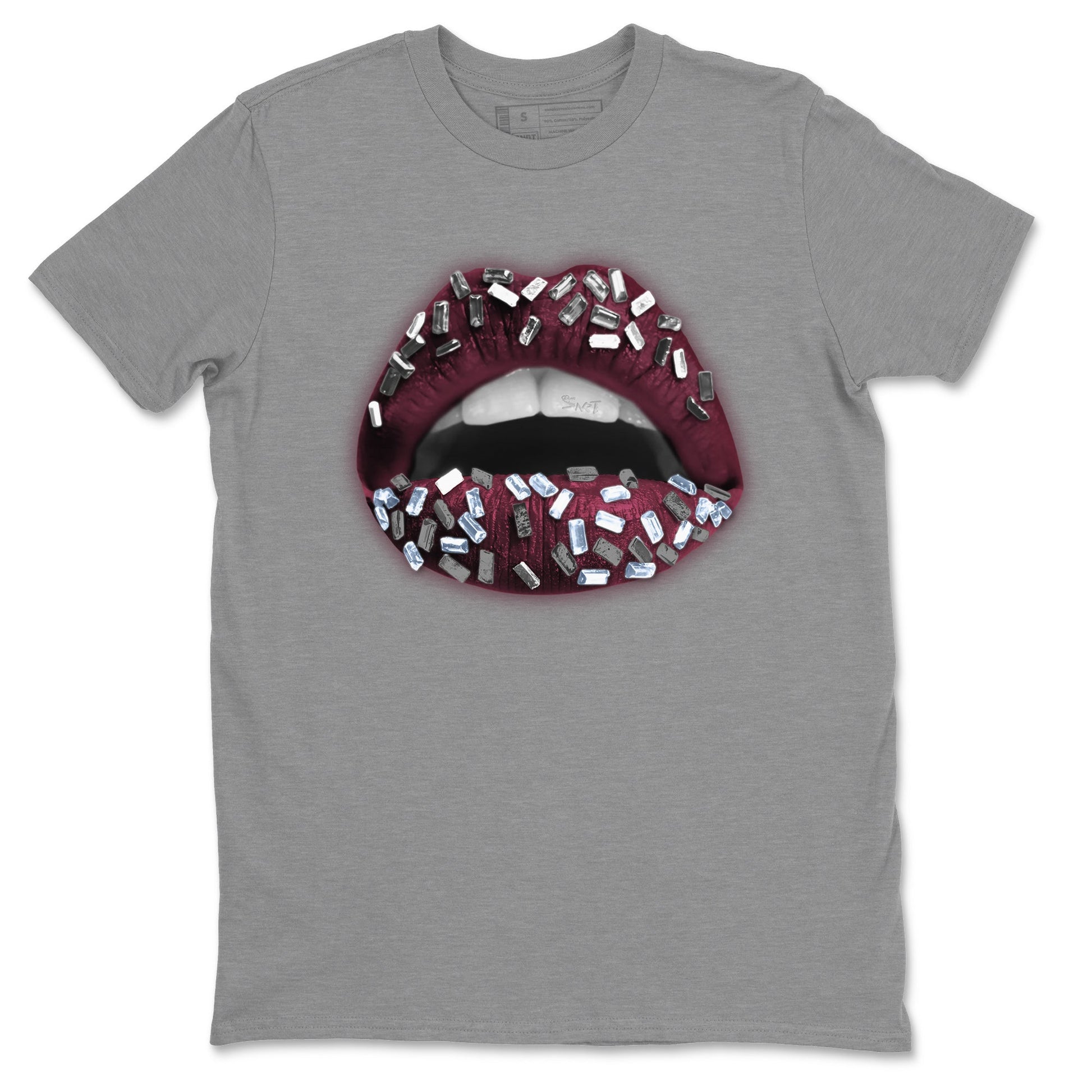 Air Jordan 5 Burgundy Sneaker Match Tees Lips Jewel Sneaker Tees AJ5 Burgundy Sneaker Release Tees Unisex Shirts Heather Grey 2