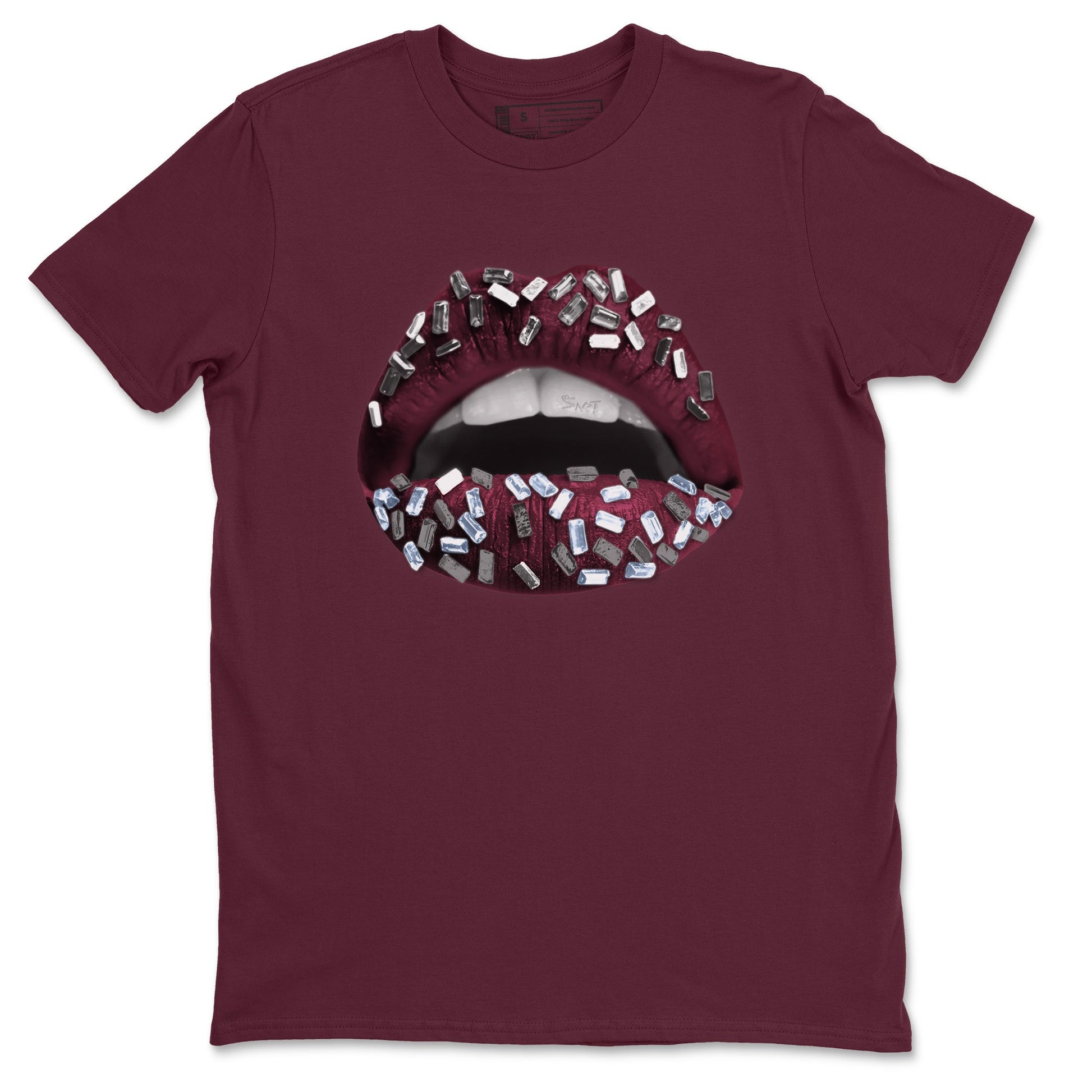 Air Jordan 5 Burgundy Sneaker Match Tees Lips Jewel Sneaker Tees AJ5 Burgundy Sneaker Release Tees Unisex Shirts Maroon 2