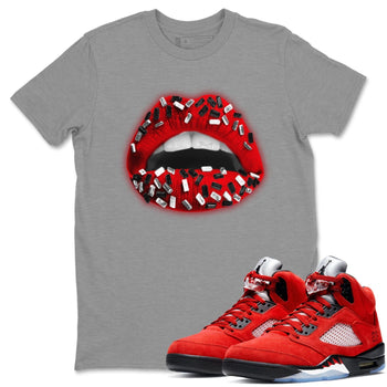 Jordan 5 Raging Bull Sneaker Match Tees Lips Jewel Sneaker Tees Jordan 5 Raging Bull Sneaker Release Tees Unisex Shirts
