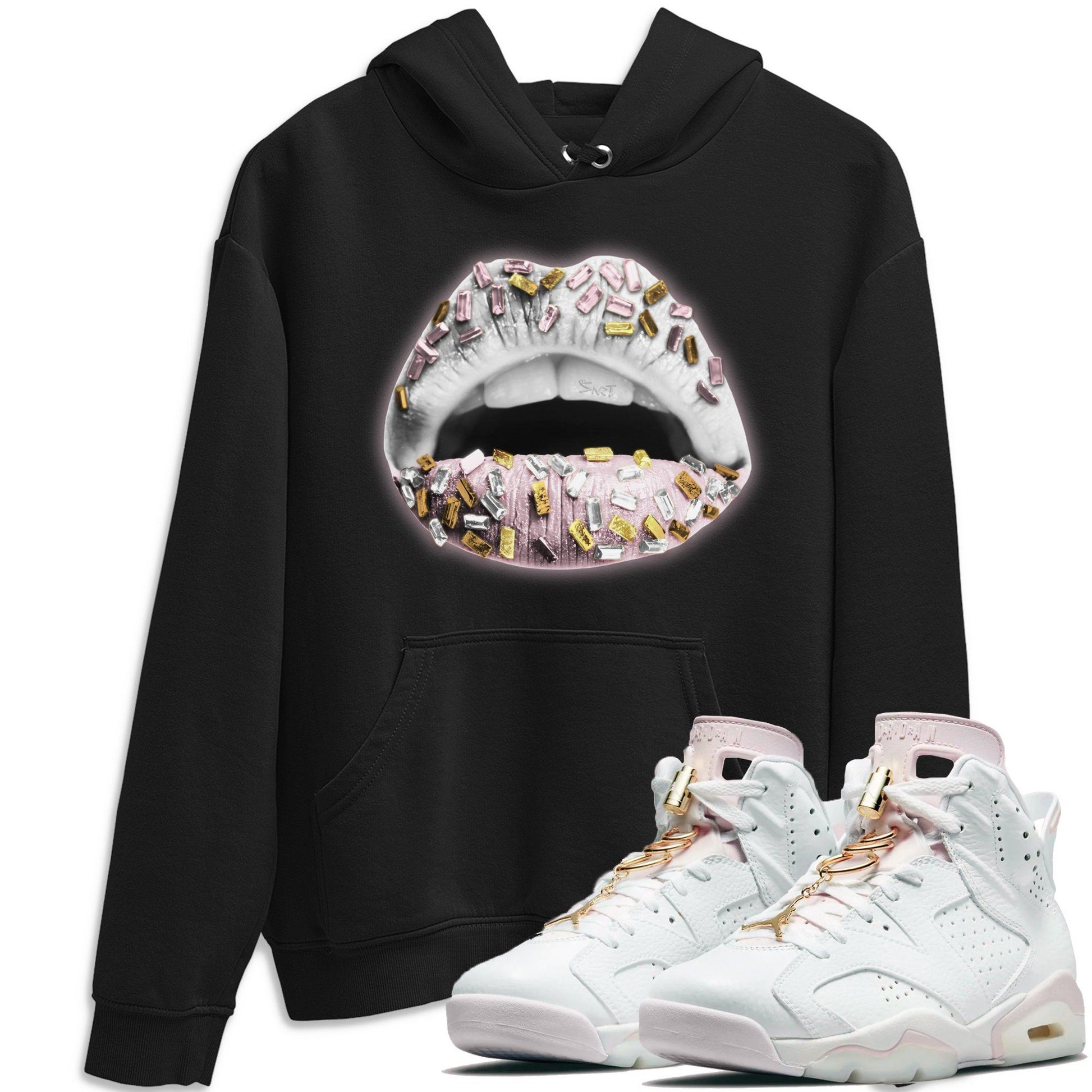 Jordan 6 Gold Hoops Sneaker Match Tees Lips Jewel Sneaker Tees Jordan 6 Gold Hoops Sneaker Release Tees Unisex Shirts