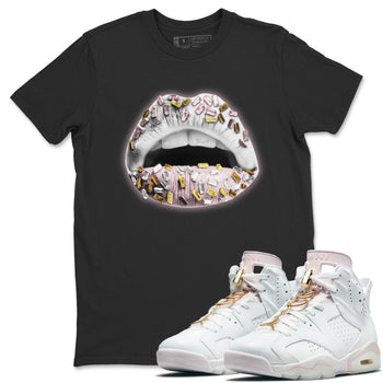 Jordan 6 Gold Hoops Sneaker Match Tees Lips Jewel Sneaker Tees Jordan 6 Gold Hoops Sneaker Release Tees Unisex Shirts