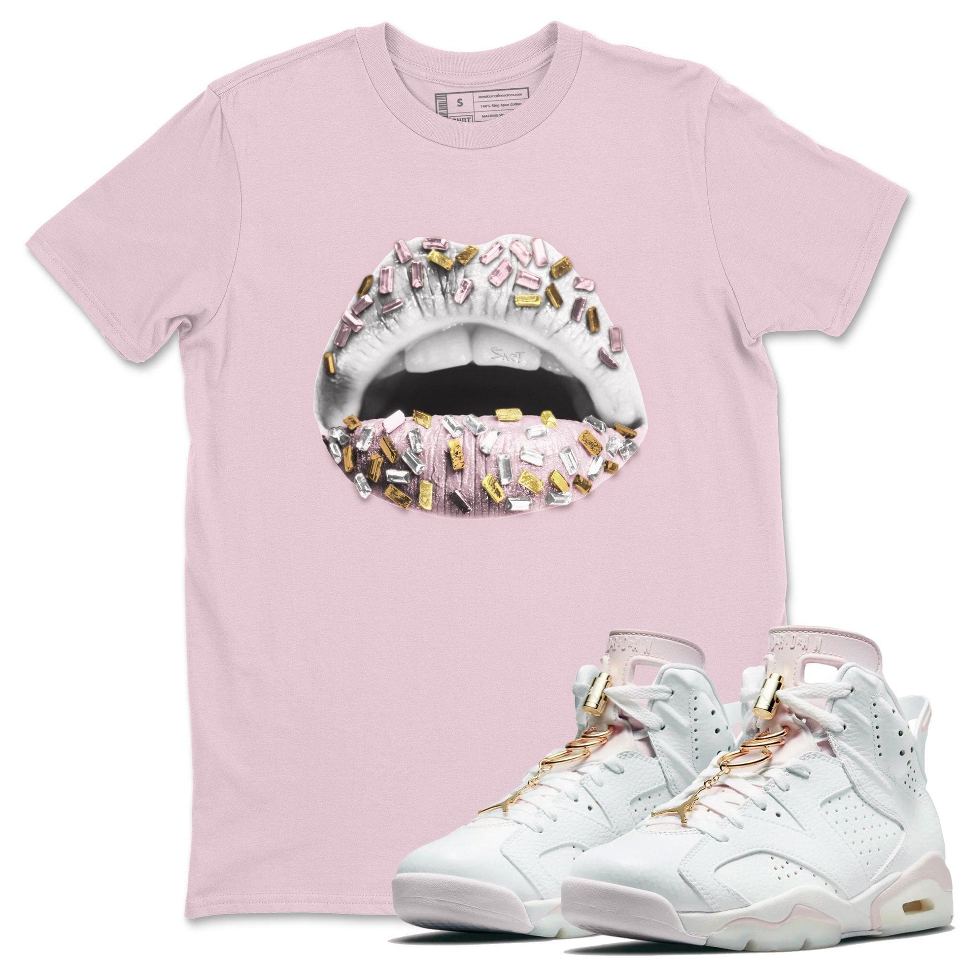 Jordan 6 Gold Hoops Sneaker Match Tees Lips Jewel Sneaker Tees Jordan 6 Gold Hoops Sneaker Release Tees Unisex Shirts