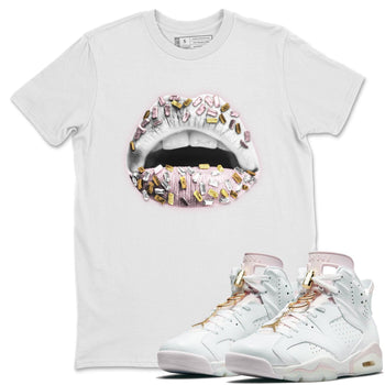 Jordan 6 Gold Hoops Sneaker Match Tees Lips Jewel Sneaker Tees Jordan 6 Gold Hoops Sneaker Release Tees Unisex Shirts