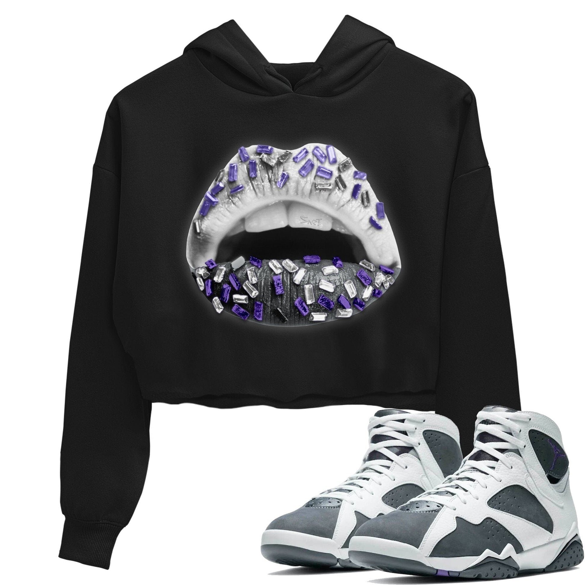 Jordan 7 Flint Sneaker Match Tees Lips Jewel Sneaker Tees Jordan 7 Flint Sneaker Release Tees Women's Shirts