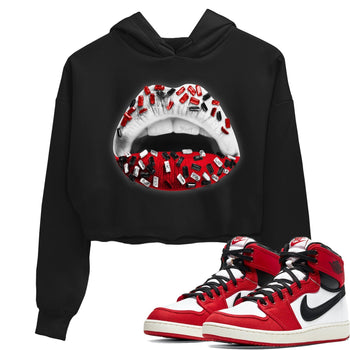 Jordan 1 Chicago Sneaker Match Tees Lips Jewel Sneaker Tees Jordan 1 Chicago Sneaker Release Tees Women's Shirts