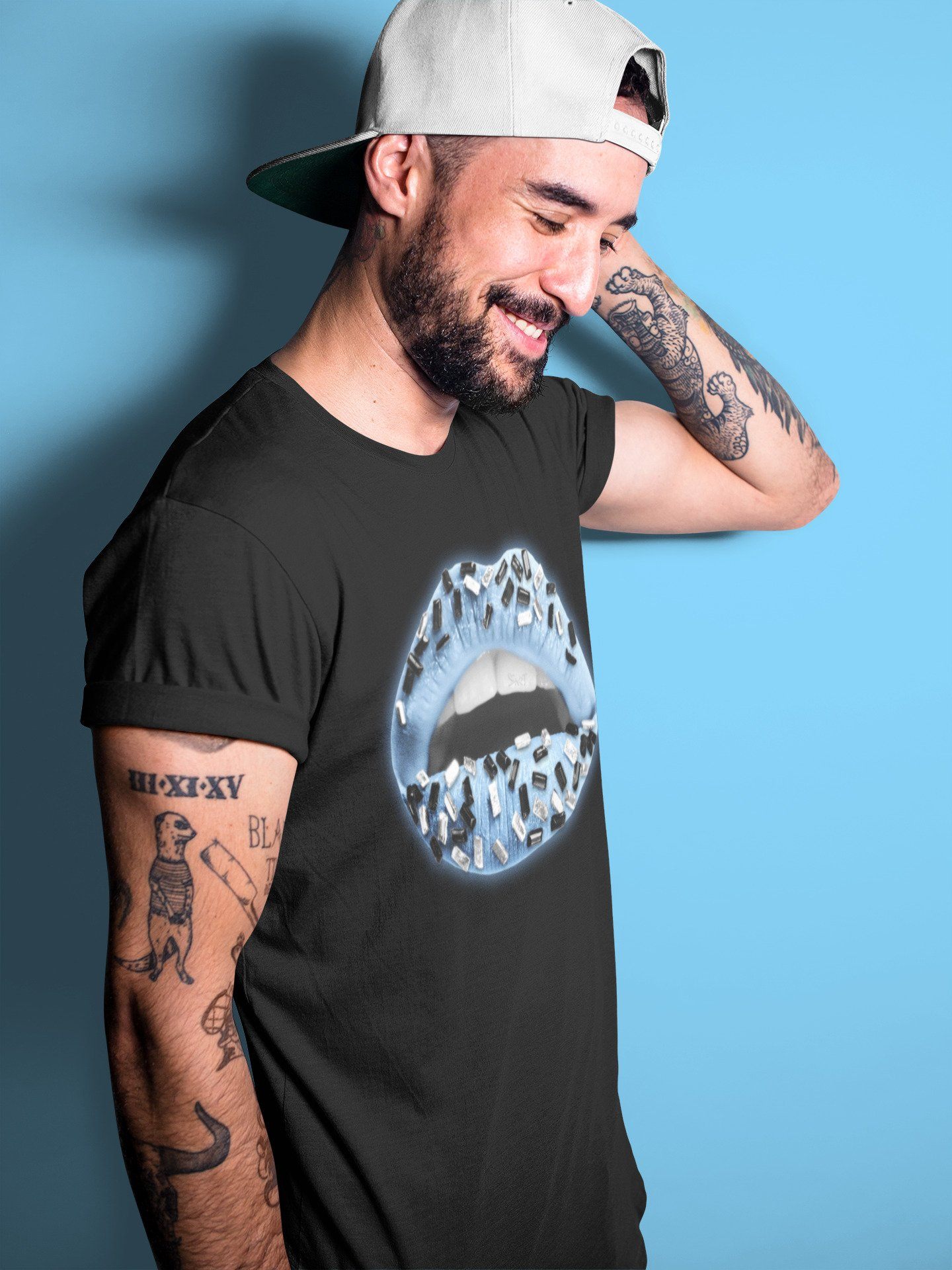 Jordan 1 University Blue Sneaker Match Tees Lips Jewel Sneaker Tees Jordan 1 University Blue Sneaker Release Tees Unisex Shirts