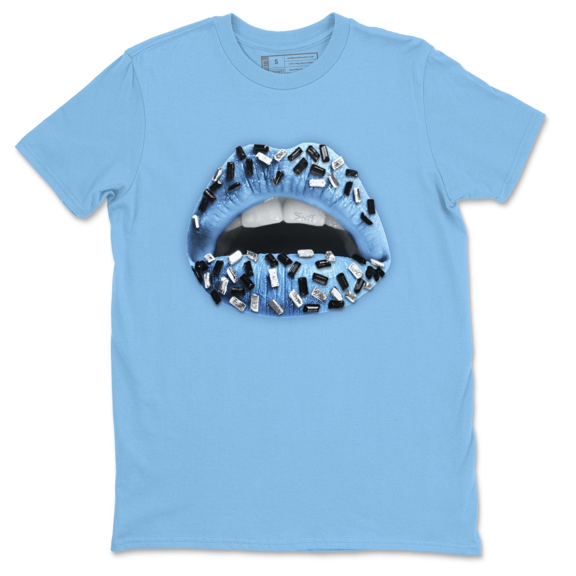 Jordan 1 University Blue Sneaker Match Tees Lips Jewel Sneaker Tees Jordan 1 University Blue Sneaker Release Tees Unisex Shirts