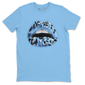 Jordan 1 University Blue Sneaker Match Tees Lips Jewel Sneaker Tees Jordan 1 University Blue Sneaker Release Tees Unisex Shirts