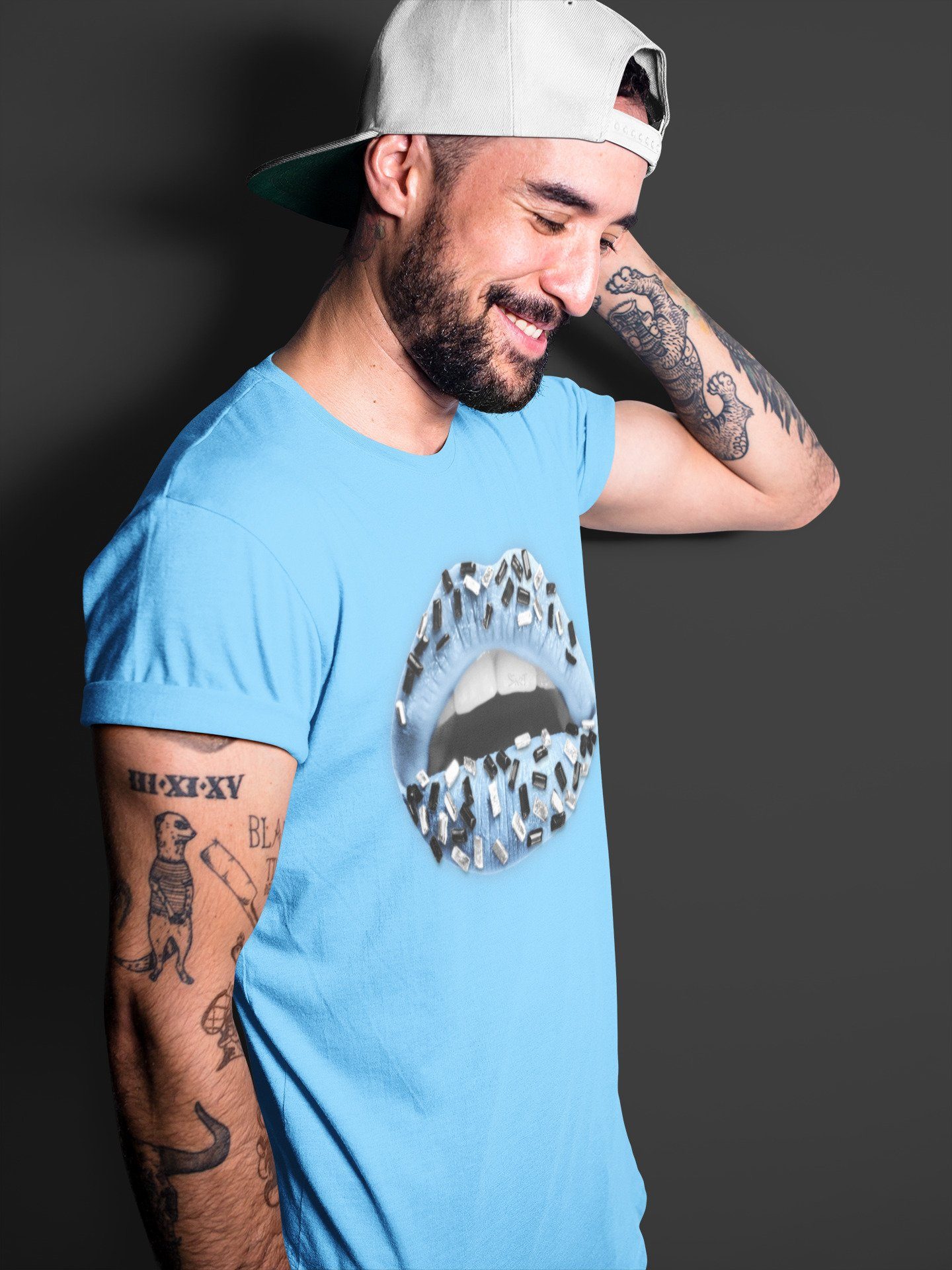 Jordan 1 University Blue Sneaker Match Tees Lips Jewel Sneaker Tees Jordan 1 University Blue Sneaker Release Tees Unisex Shirts
