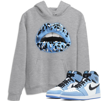 Jordan 1 University Blue Sneaker Match Tees Lips Jewel Sneaker Tees Jordan 1 University Blue Sneaker Release Tees Unisex Shirts
