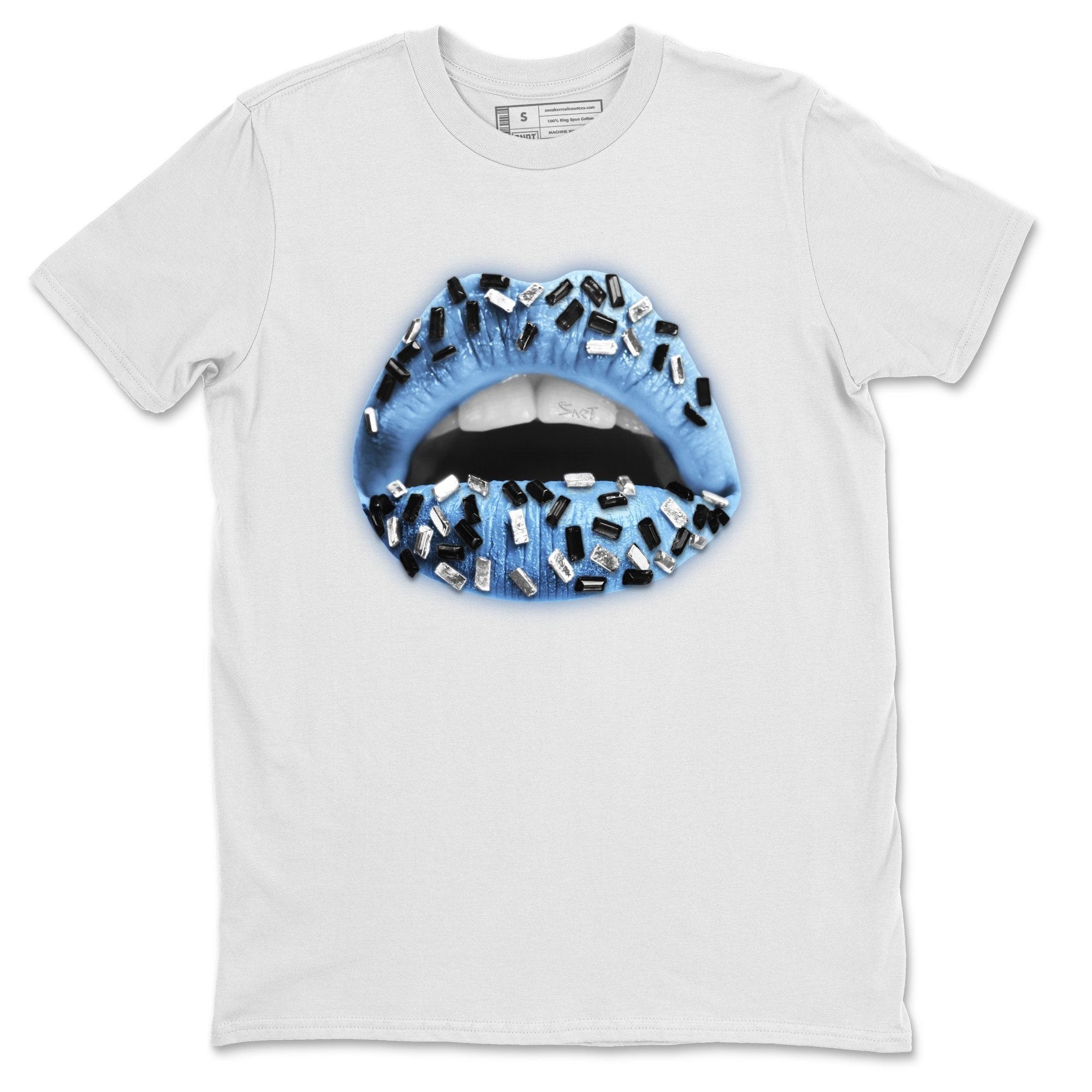 Jordan 1 University Blue Sneaker Match Tees Lips Jewel Sneaker Tees Jordan 1 University Blue Sneaker Release Tees Unisex Shirts