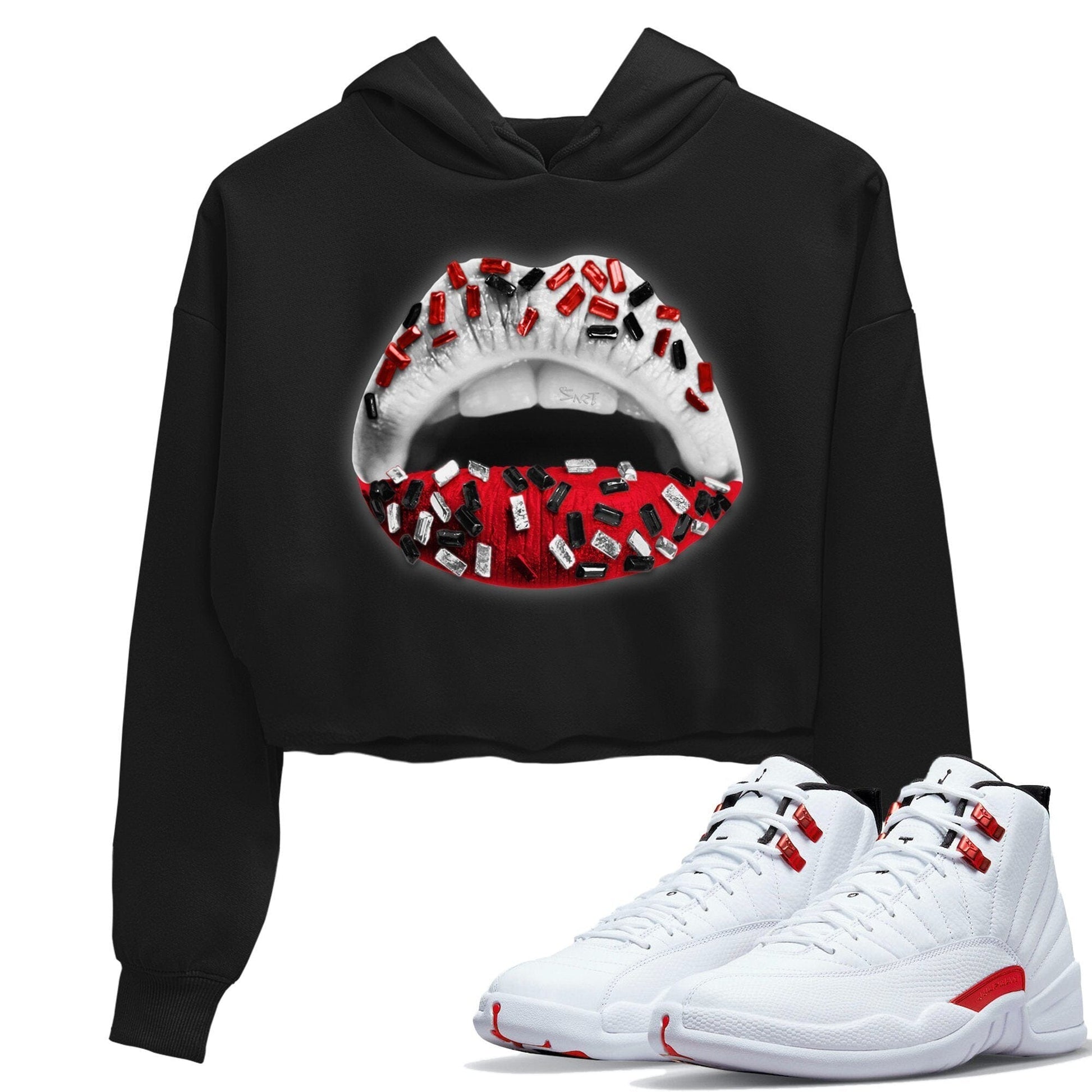 Jordan 12 Twist Sneaker Match Tees Lips Jewel Sneaker Tees Jordan 12 Twist Sneaker Release Tees Women's Shirts