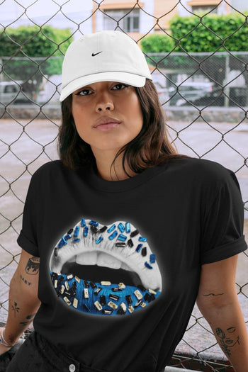 Jordan 1 Travis Scott Fragment Sneaker Match Tees Lips Jewel Sneaker Tees Jordan 1 Travis Scott Fragment Sneaker Release Tees Unisex Shirts