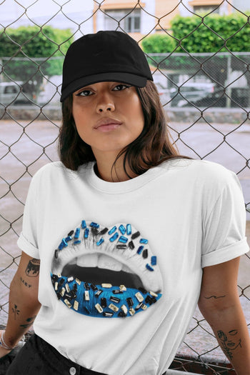 Jordan 1 Travis Scott Fragment Sneaker Match Tees Lips Jewel Sneaker Tees Jordan 1 Travis Scott Fragment Sneaker Release Tees Unisex Shirts