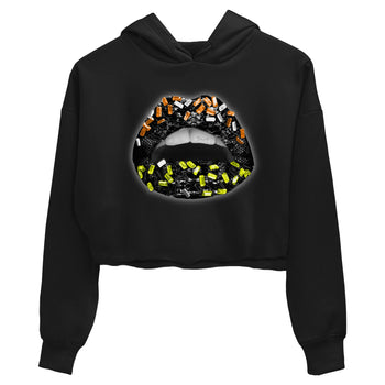 Dunk Mid Premium shirt to match jordans Lips Jewel sneaker tees Dunk Mid Halloween SNRT Sneaker Tees Sneaker Matching Clothing Brand Black 2 Crop T-Shirt