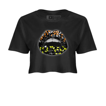 Dunk Mid Premium shirt to match jordans Lips Jewel sneaker tees Dunk Mid Halloween SNRT Sneaker Tees Sneaker Matching Clothing Brand Black 2 Crop T-Shirt