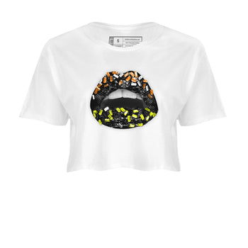 Dunk Mid Premium shirt to match jordans Lips Jewel sneaker tees Dunk Mid Halloween SNRT Sneaker Tees Sneaker Matching Clothing Brand White 2 Crop T-Shirt