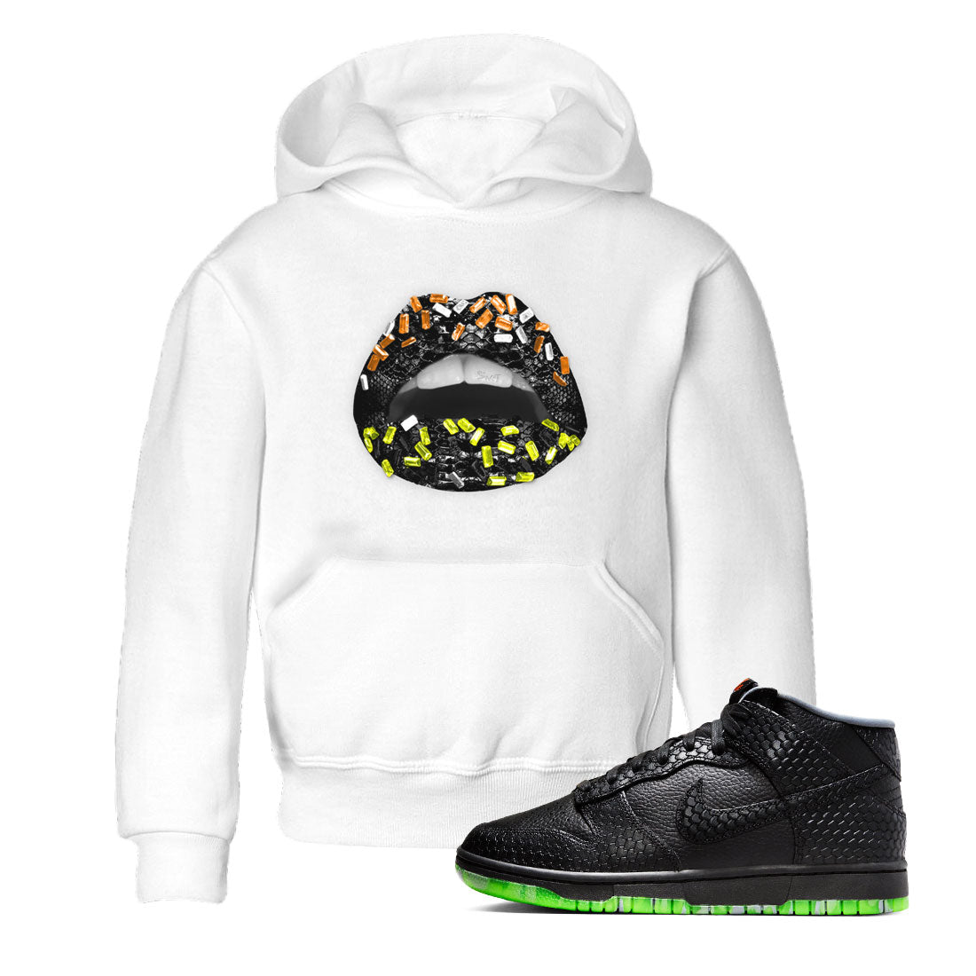 Dunk Mid Premium shirt to match jordans Lips Jewel sneaker tees Dunk Mid Halloween SNRT Sneaker Tees Sneaker Matching Clothing Brand Baby Toddler White 1 T-Shirt