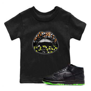 Dunk Mid Premium shirt to match jordans Lips Jewel sneaker tees Dunk Mid Halloween SNRT Sneaker Tees Sneaker Matching Clothing Brand Baby Toddler Black 1 T-Shirt