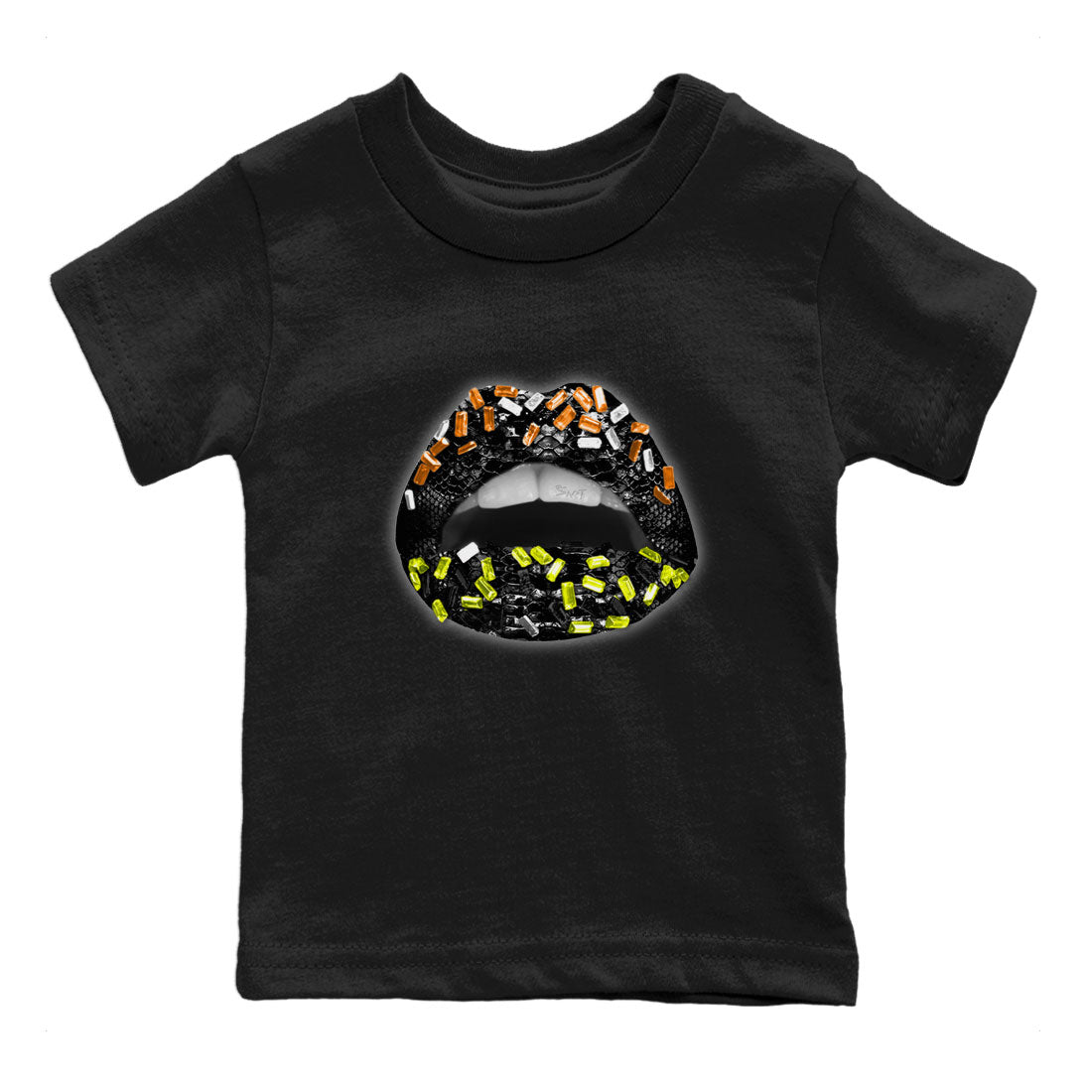 Dunk Mid Premium shirt to match jordans Lips Jewel sneaker tees Dunk Mid Halloween SNRT Sneaker Tees Sneaker Matching Clothing Brand Baby Toddler Black 2 T-Shirt