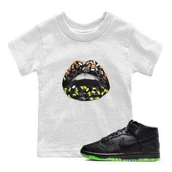Dunk Mid Premium shirt to match jordans Lips Jewel sneaker tees Dunk Mid Halloween SNRT Sneaker Tees Sneaker Matching Clothing Brand Baby Toddler White 1 T-Shirt