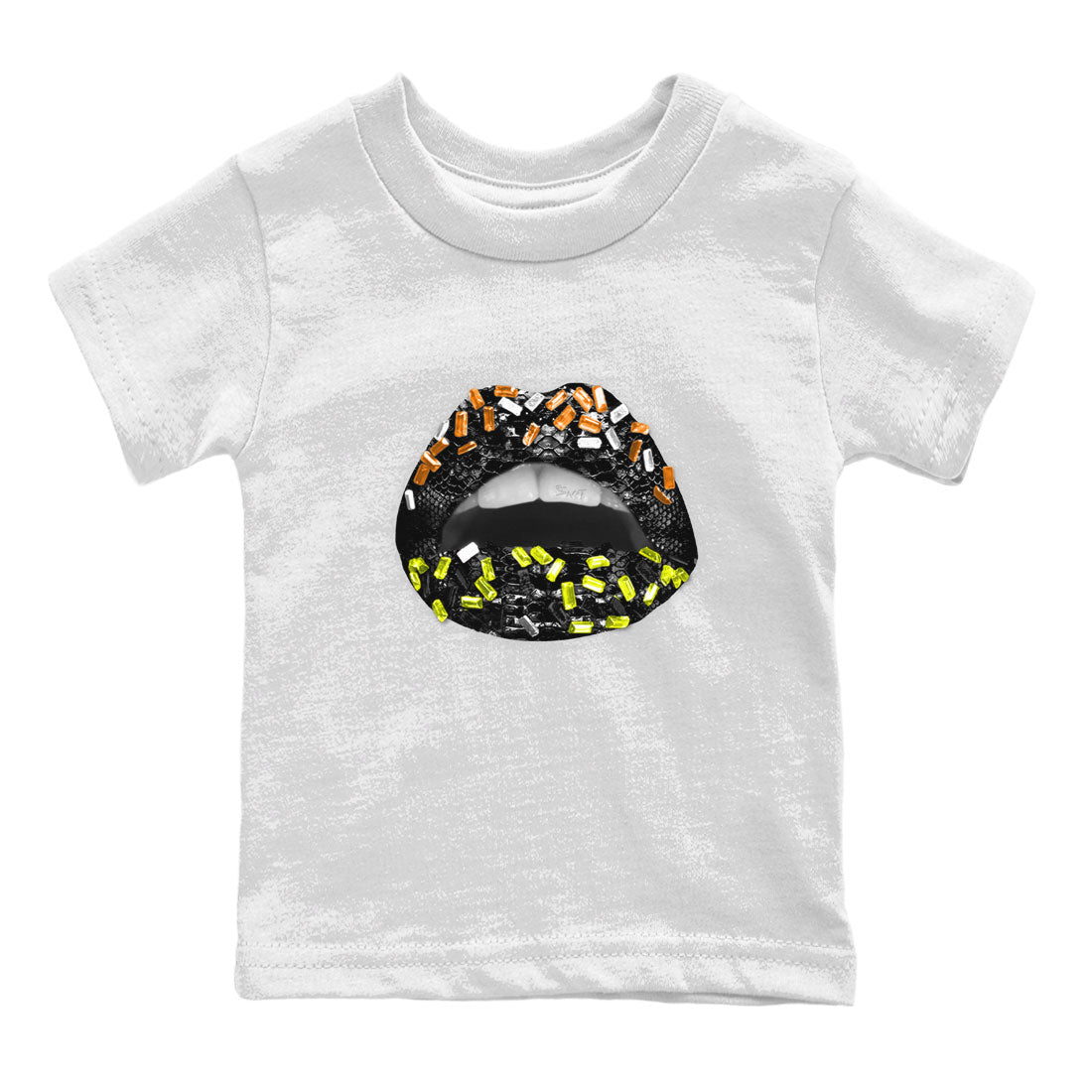 Dunk Mid Premium shirt to match jordans Lips Jewel sneaker tees Dunk Mid Halloween SNRT Sneaker Tees Sneaker Matching Clothing Brand Baby Toddler White 2 T-Shirt