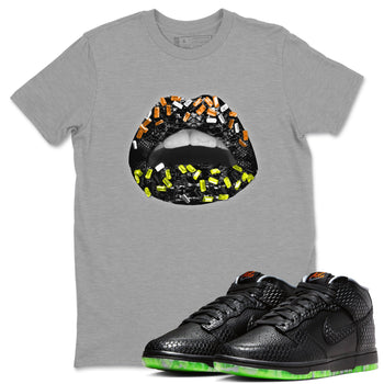 Dunk Mid Premium shirt to match jordans Lips Jewel sneaker tees Dunk Mid Halloween SNRT Sneaker Tees Sneaker Matching Clothing Brand Unisex Sneaker Tee Heather Grey 1 T-Shirt