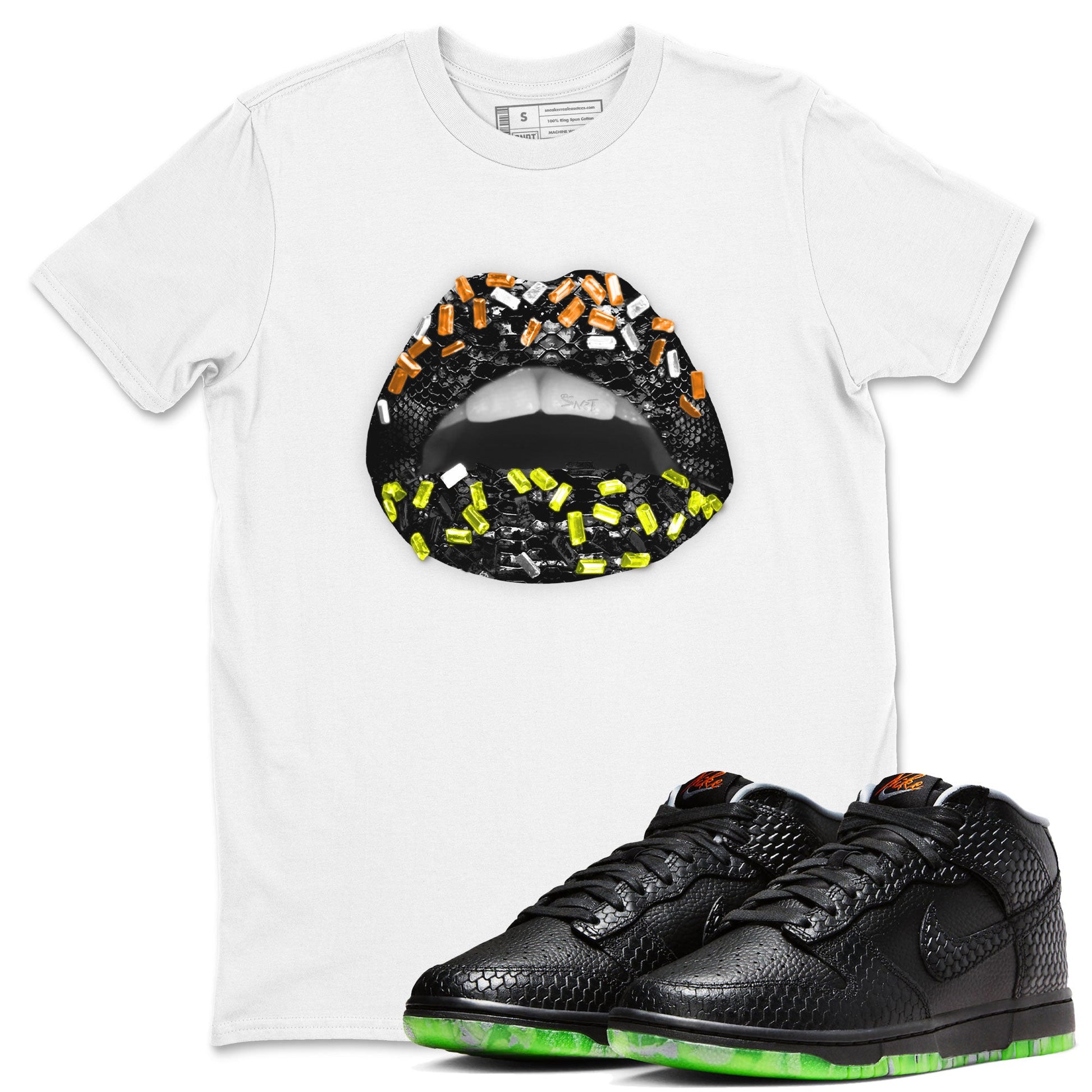 Dunk Mid Premium shirt to match jordans Lips Jewel sneaker tees Dunk Mid Halloween SNRT Sneaker Tees Sneaker Matching Clothing Brand Unisex Sneaker Tee White 1 T-Shirt