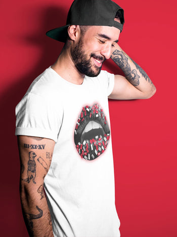 Jordan 1 Bred Patent Sneaker Match Tees Lips Jewel Sneaker Tees Jordan 1 Bred Patent Sneaker Release Tees Unisex Shirts