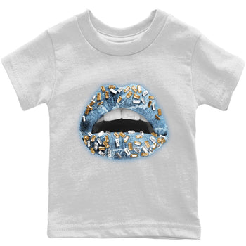 Jordan 1 Denim Sneaker Match Tees Lips Jewel Sneaker Tees Jordan 1 Denim Sneaker Release Tees Kids Shirts