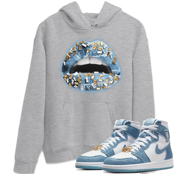 Jordan 1 Denim Sneaker Match Tees Lips Jewel Sneaker Tees Jordan 1 Denim Sneaker Release Tees Unisex Shirts