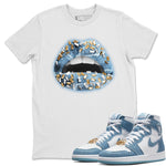 Jordan 1 Denim Sneaker Match Tees Lips Jewel Sneaker Tees Jordan 1 Denim Sneaker Release Tees Unisex Shirts