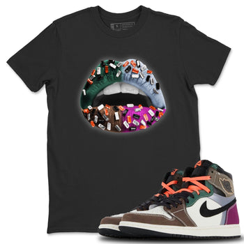 Jordan 1 Hand Crafted Sneaker Match Tees Lips Jewel Sneaker Tees Jordan 1 Hand Crafted Sneaker Release Tees Unisex Shirts