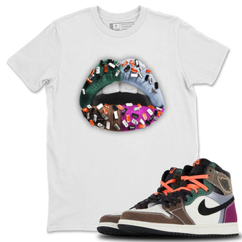 Jordan 1 Hand Crafted Sneaker Match Tees Lips Jewel Sneaker Tees Jordan 1 Hand Crafted Sneaker Release Tees Unisex Shirts