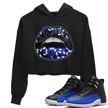 Jordan 12 Hyper Royal Sneaker Match Tees Lips Jewel Sneaker Tees Jordan 12 Hyper Royal Sneaker Release Tees Women's Shirts