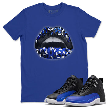 Jordan 12 Hyper Royal Sneaker Match Tees Lips Jewel Sneaker Tees Jordan 12 Hyper Royal Sneaker Release Tees Unisex Shirts