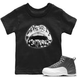 Jordan 12 Stealth Sneaker Match Tees Lips Jewel Sneaker Tees Jordan 12 Stealth Sneaker Release Tees Kids Shirts