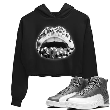 Jordan 12 Stealth Sneaker Match Tees Lips Jewel Sneaker Tees Jordan 12 Stealth Sneaker Release Tees Women's Shirts