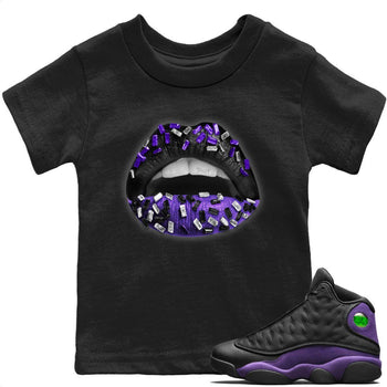 Jordan 13 Court Purple Sneaker Match Tees Lips Jewel Sneaker Tees Jordan 13 Court Purple Sneaker Release Tees Kids Shirts