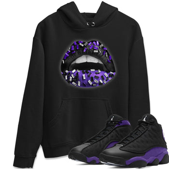 Jordan 13 Court Purple Sneaker Match Tees Lips Jewel Sneaker Tees Jordan 13 Court Purple Sneaker Release Tees Unisex Shirts