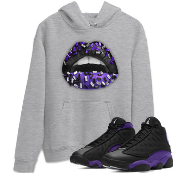 Jordan 13 Court Purple Sneaker Match Tees Lips Jewel Sneaker Tees Jordan 13 Court Purple Sneaker Release Tees Unisex Shirts
