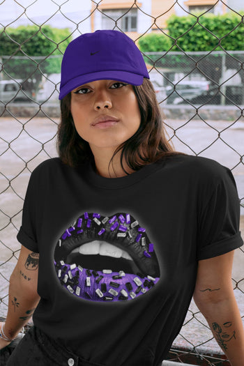 Jordan 13 Court Purple Sneaker Match Tees Lips Jewel Sneaker Tees Jordan 13 Court Purple Sneaker Release Tees Unisex Shirts