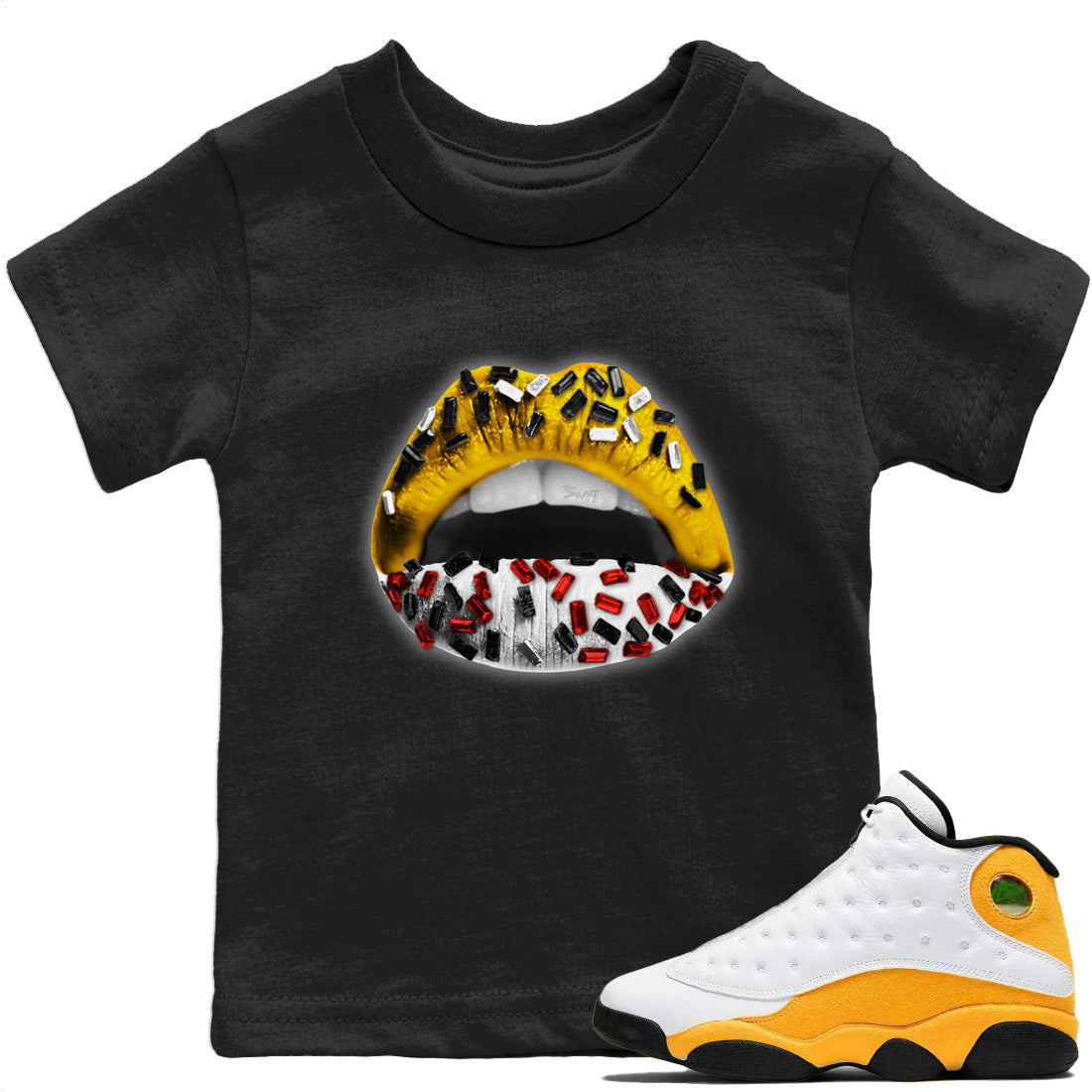 Jordan 13 Del Sol Sneaker Match Tees Lips Jewel Sneaker Tees Jordan 13 Del Sol Sneaker Release Tees Kids Shirts