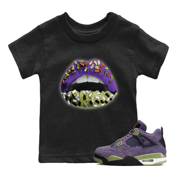 Jordan 4 Canyon Purple Sneaker Match Tees Lips Jewel Sneaker Tees Jordan 4 Canyon Purple Sneaker Release Tees Kids Shirts